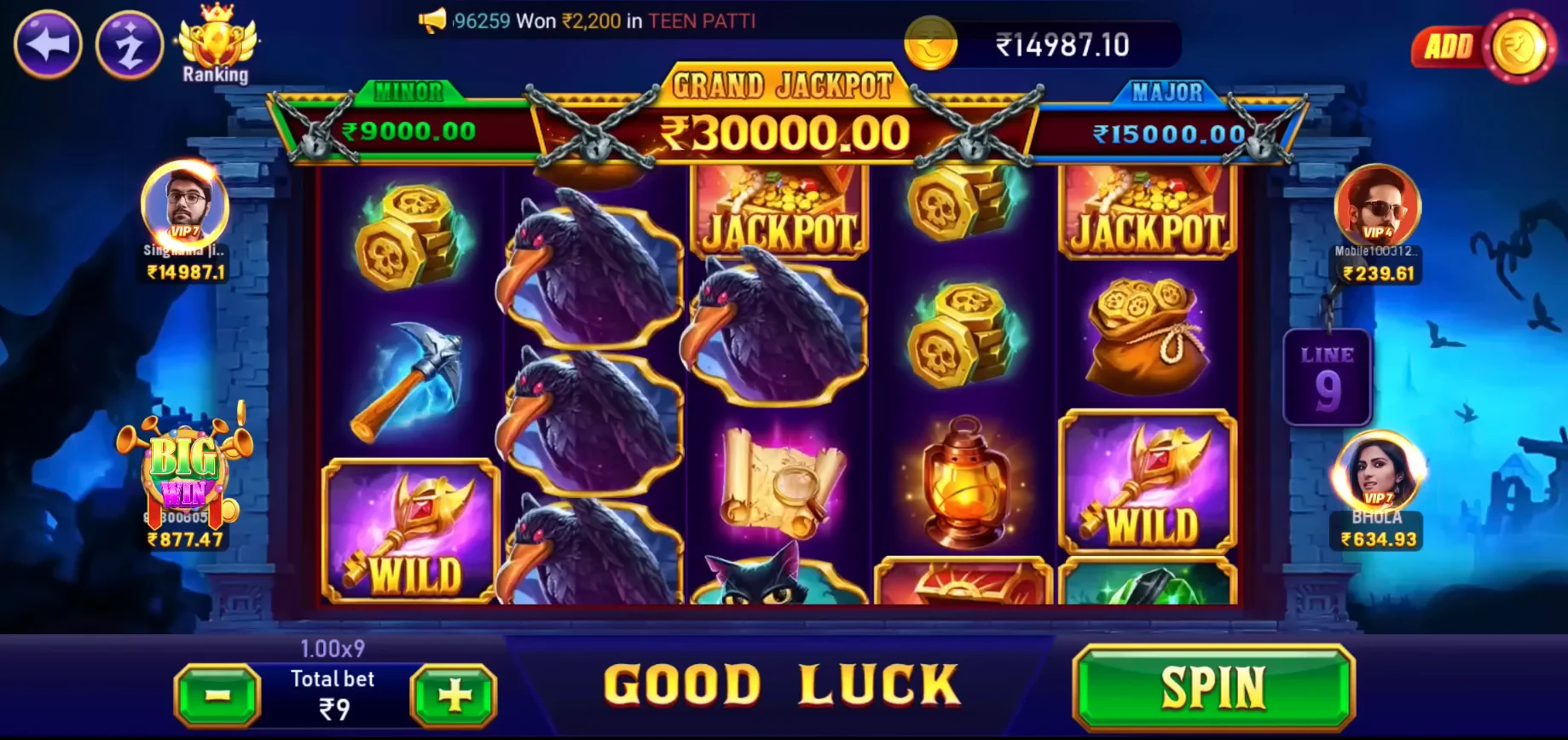 Teen Patti Slot Game