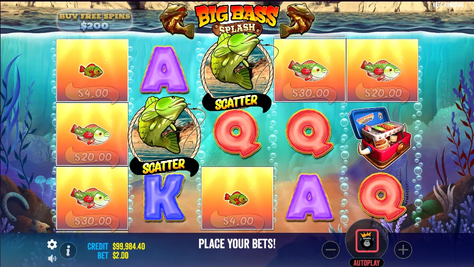 big bass splash slot game rtp